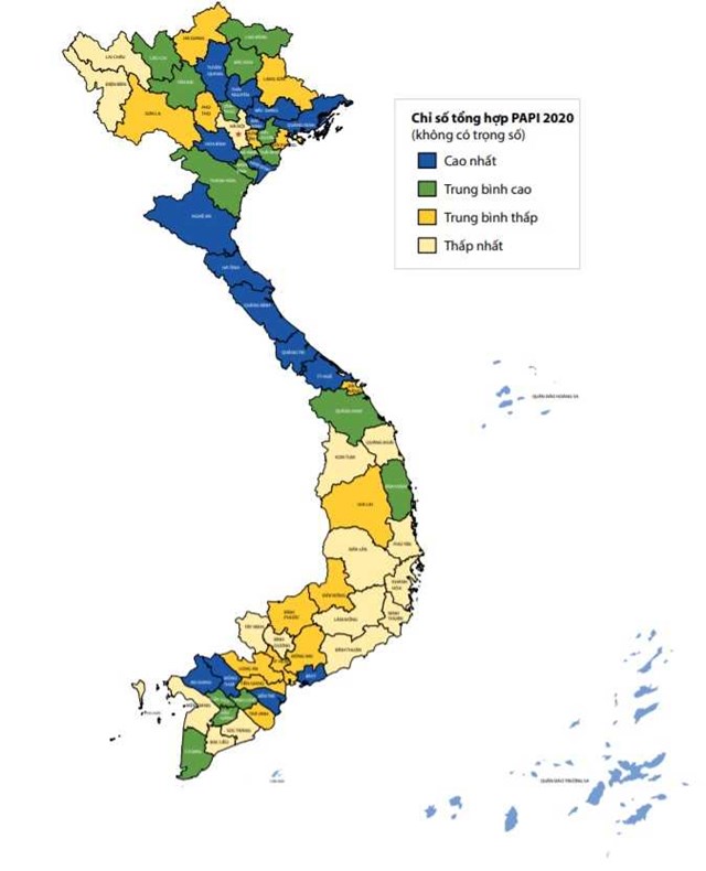 Bản Đồ PAPI Việt Nam năm 2020 - Quảng Ninh thuộc nh&oacute;m c&aacute;c tỉnh c&oacute; điểm số cao nhất to&agrave;n quốc.