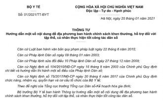 Th&ocirc;ng tư 01/2021/TT-BYT