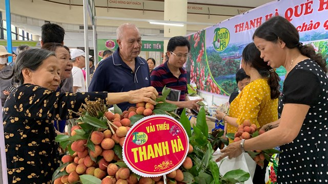 Phi&#234;n chợ quảng b&#225; vải thiều Thanh H&#224; v&#224; n&#244;ng sản, thực phẩm an to&#224;n - Ảnh 2