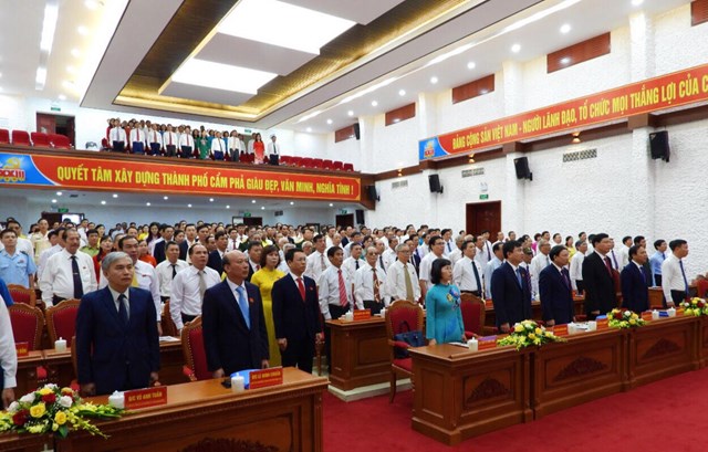 C&aacute;c đại biểu tham dự đại hội đảng bộ Th&agrave;nh phố Cẩm Phả lần thứ XXIII, nhiệm k&igrave; 2020-2025.