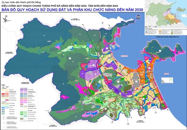 Bản đồ quy hoạch sử dụng đất v&agrave; ph&acirc;n khu chức năng đến năm 2030