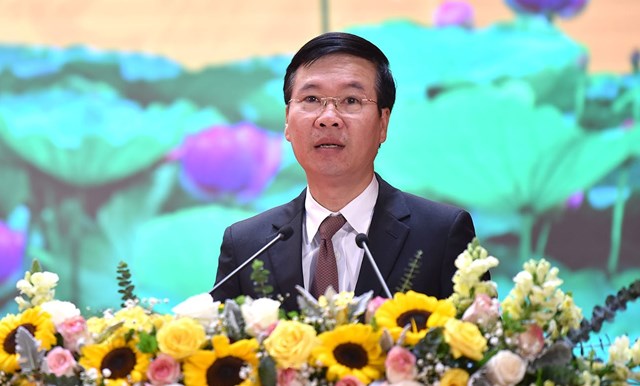 Ông Võ Văn Thưởng, Ủy viên Bộ Chính trị, Bí thư Trung ương Đảng, Trưởng Ban Tuyên giáo Trung ương dự và phát biểu chỉ đạo tại hội nghị.