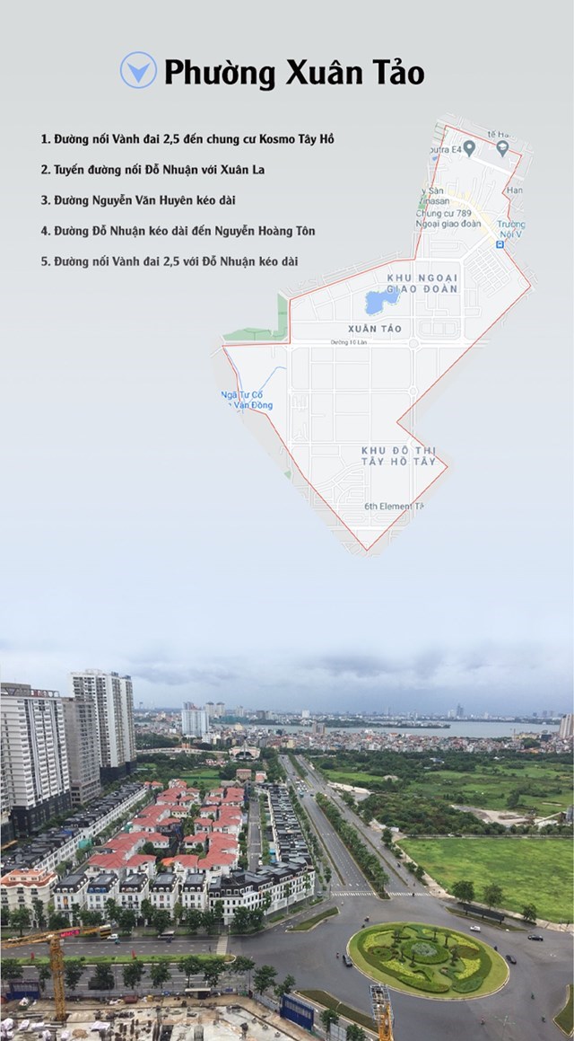 Những tuyến đường đ&aacute;ng ch&uacute; &yacute; sẽ mở theo quy hoạch ở phường Xu&acirc;n Tảo (Bắc Từ Li&ecirc;m, H&agrave; Nội).