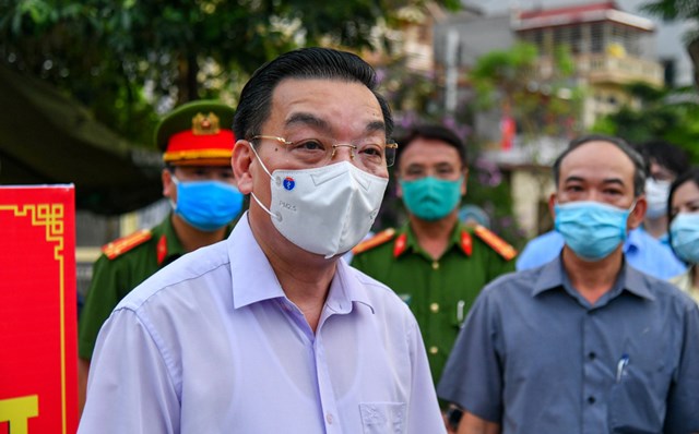 Chủ tịch UBND thành phố Hà Nội kiểm tra công tác phòng, chống dịch tại huyện Gia Lâm.