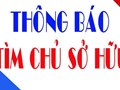 Thông báo tìm chủ sở hữu phương tiện