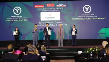 HABECO được vinh danh top 10 Thương hiệu Mạnh Việt Nam - Kinh doanh Xuất sắc 2024