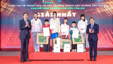 Ấn tượng Lễ trao giải Cuộc thi vẽ tranh Bảo vệ môi trường trong học đường lần thứ hai, chủ đề “Sân trường mơ ước của em"