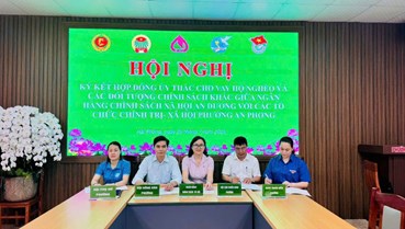 Ngân hàng Chính sách xã hội An Dương ký kết ủy thác với các hội đoàn phường An Phong