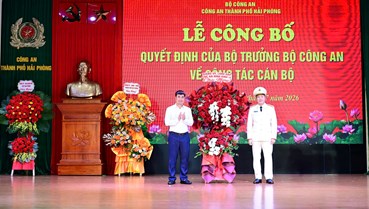 Hải Phòng: Công bố quyết định bổ nhiệm, biệt phái Phó Giám đốc Công an thành phố