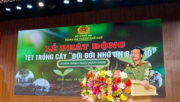 Công an TP.Huế phát động “Tết trồng cây”, phủ xanh trụ sở mới với gần 200 cây xanh