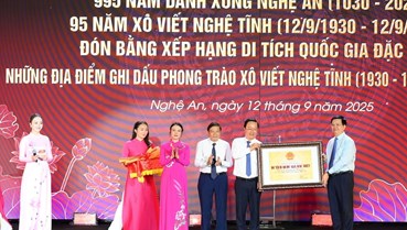Nghệ An đón Bằng xếp hạng di tích quốc gia đặc biệt Xô viết - Nghệ Tĩnh