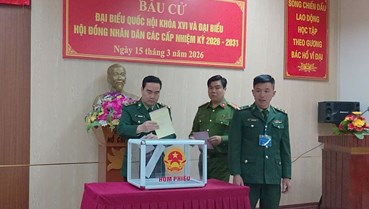 Sôi nổi các hoạt động tại điểm bỏ phiếu của BĐBP tỉnh Lào Cai