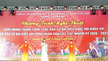 Hà Nội: Chương trình nghệ thuật chào mừng thành công bầu cử tại phường Chương Mỹ