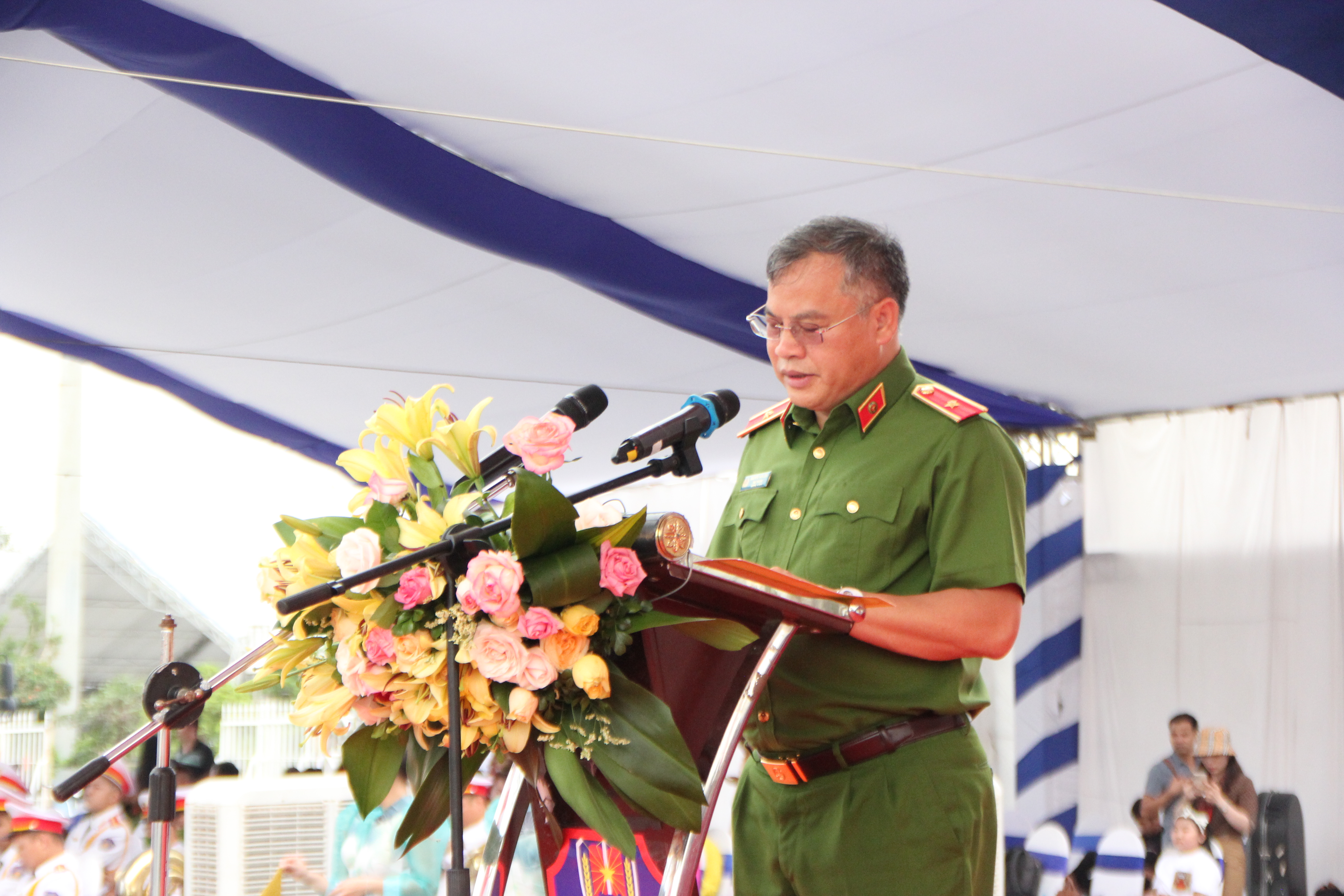 Thiếu tướng Nguyễn Văn Long, Thứ trưởng Bộ C&ocirc;ng an ph&aacute;t biểu tại buổi lễ - Ảnh: Sơn Thủy