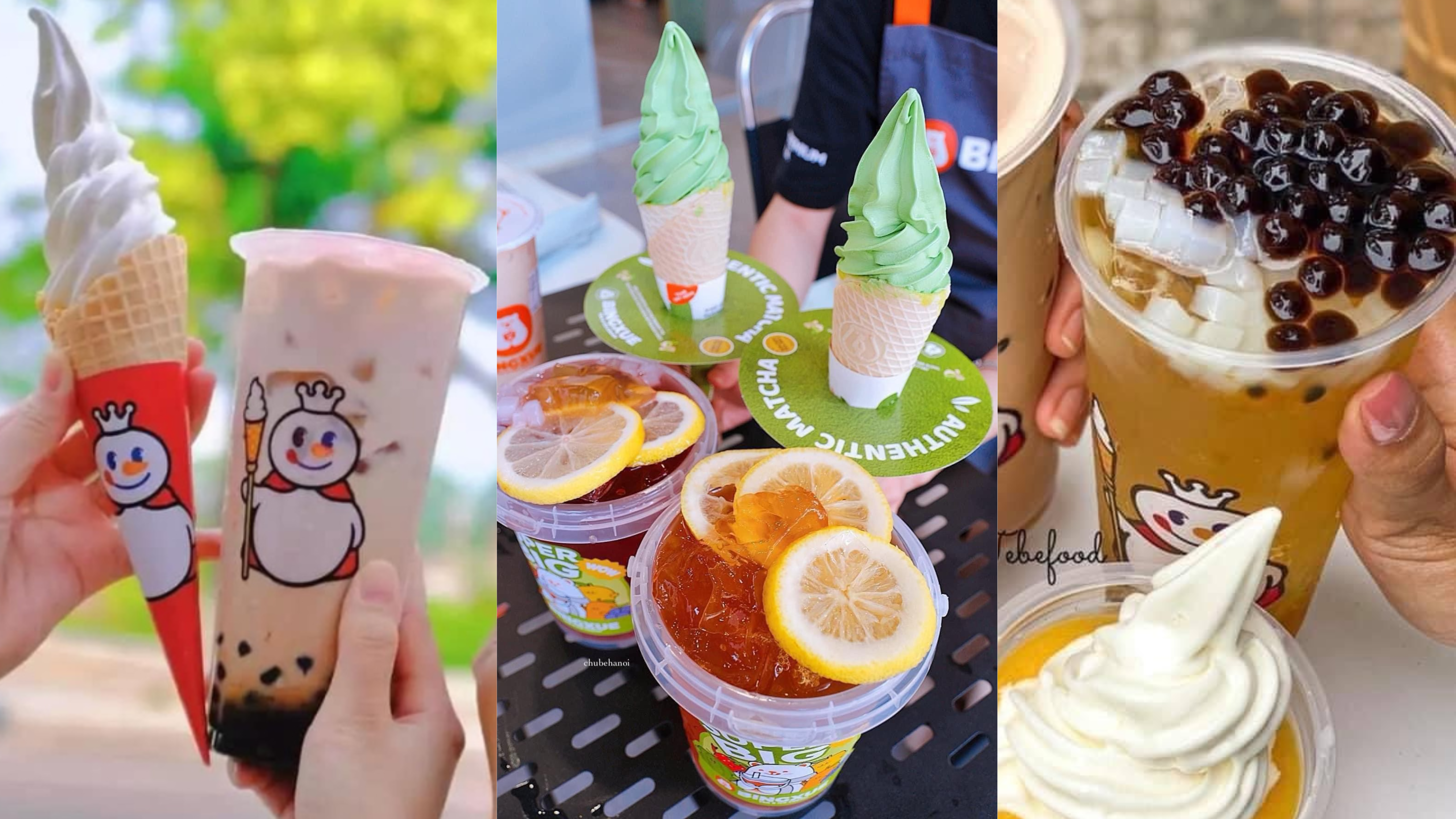 Menu của Mixue thi&ecirc;n về tr&agrave; sữa truyền thống, trong khi Bingxue nổi bật với c&aacute;c d&ograve;ng smoothie v&agrave; tr&agrave; tr&aacute;i c&acirc;y tươi.