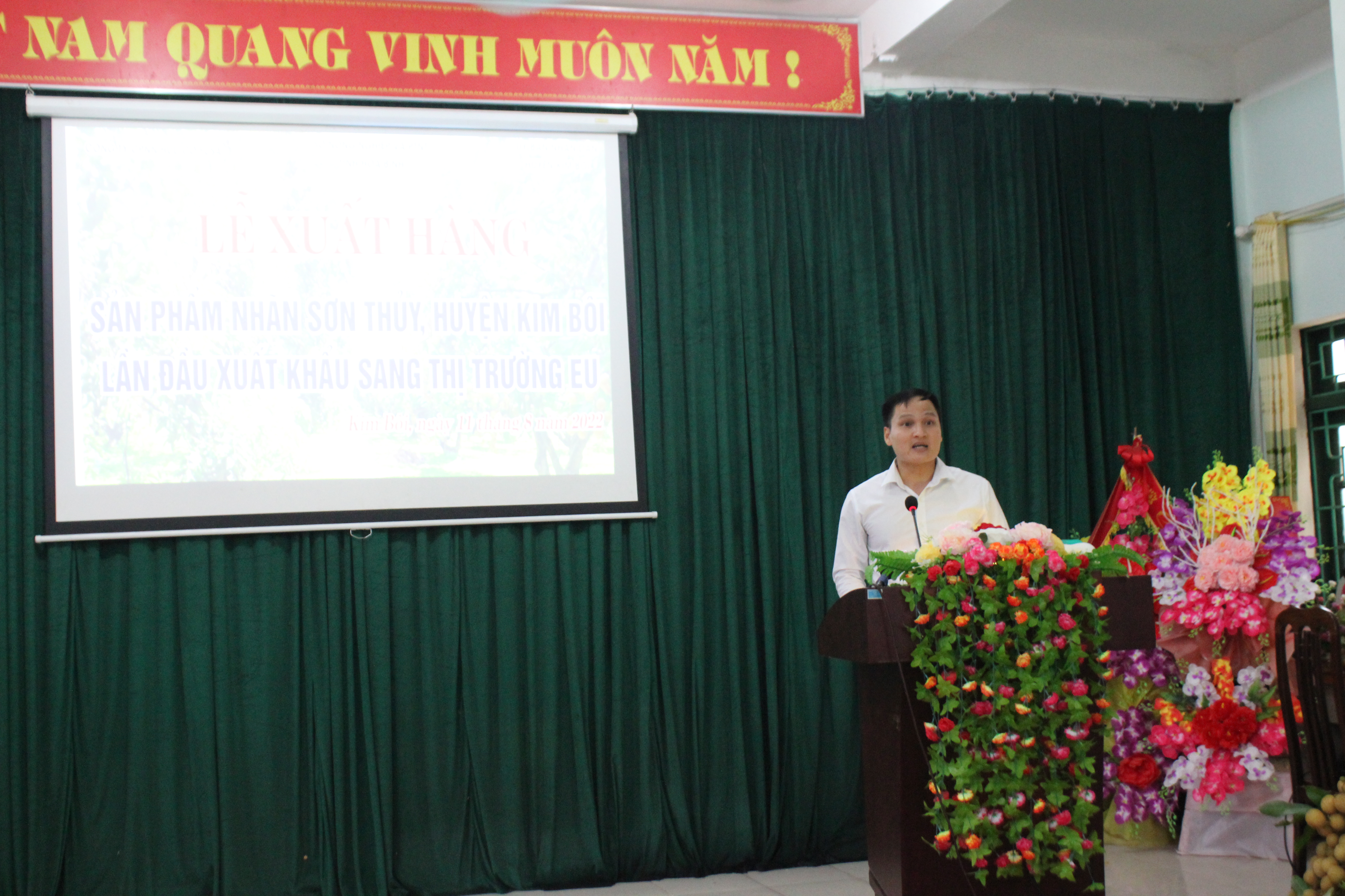 Ông Nguyễn Đức Cảnh - Tổng Giám đốc Công ty Cổ phần Nông nghiệp hữu cơ Fusa phát biểu tại buổi lễ. Ảnh: Phi Long