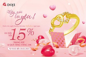 DOJI tung ưu đãi "Vàng" mùa Valentine