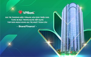 Giá trị thương hiệu VPBank đạt gần 900 triệu USD, tăng 38 bậc trong bảng xếp hạng