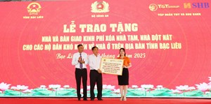 T&T Group và Ngân hàng SHB đồng hành cùng Bộ Công an xây dựng 700 căn nhà cho người nghèo tỉnh Bạc Liêu