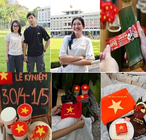 Giới trẻ háo hức đón 30-4: Tự hào trên từng chiếc áo, ly nước, kẹp tóc