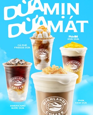 Highlands Coffee gây bão với bộ sưu tập vị dừa mới