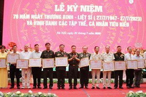 Vinh danh 70 cá nhân tiêu biểu nhân Kỷ niệm 76 năm Ngày Thương binh – Liệt sĩ