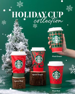 Starbucks đón mùa lễ hội 2025 với bộ sưu tập ly Giáng Sinh rực rỡ