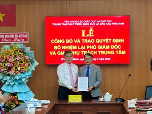 Ông Lê Thắng Lợi phụ trách Trung tâm phát triển GD&ĐT phía Nam