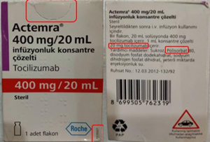  Cảnh báo thuốc giả Actemra 400 mg/20 đang lưu hành trên thị trường