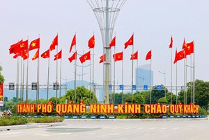 Rực rỡ cờ hoa đón mừng thành phố Quảng Ninh