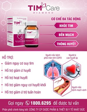 Thực phẩm bảo vệ sức khỏe TIM CARE DIAMOND vi phạm quy định quảng cáo