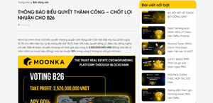 Chia nhỏ bất động sản bằng blockchain: Moonka đem lợi nhuận 10% trong 2 tháng cho nhà đầu tư?