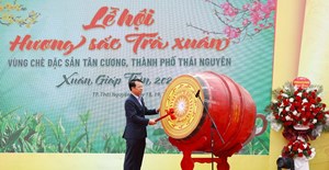 Thái Nguyên: Khai mạc Lễ hội “Hương sắc trà Xuân - vùng chè đặc sản Tân Cương" xuân Giáp Thìn năm 2024