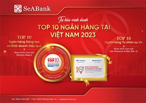 SeABank được vinh danh trong Top 10 Ngân hàng tư nhân uy tín 2023