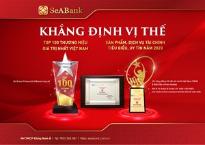 SeABank được vinh danh 2 sản phẩm dịch vụ, tài chính tiêu biểu và top 100 thương hiệu giá trị nhất Việt Nam