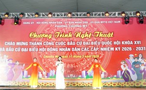 Hà Nội: Chương trình nghệ thuật chào mừng thành công bầu cử tại phường Chương Mỹ