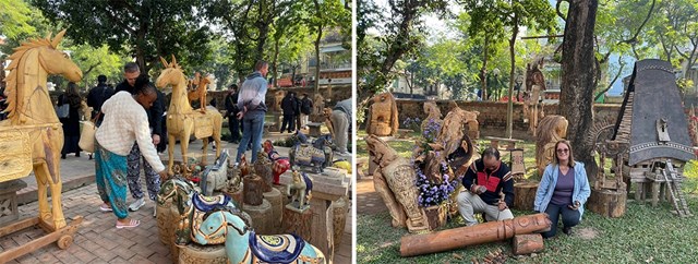 Du kh&aacute;ch th&iacute;ch th&uacute; tham quan kh&ocirc;ng gian trưng b&agrave;y ngựa &nbsp;