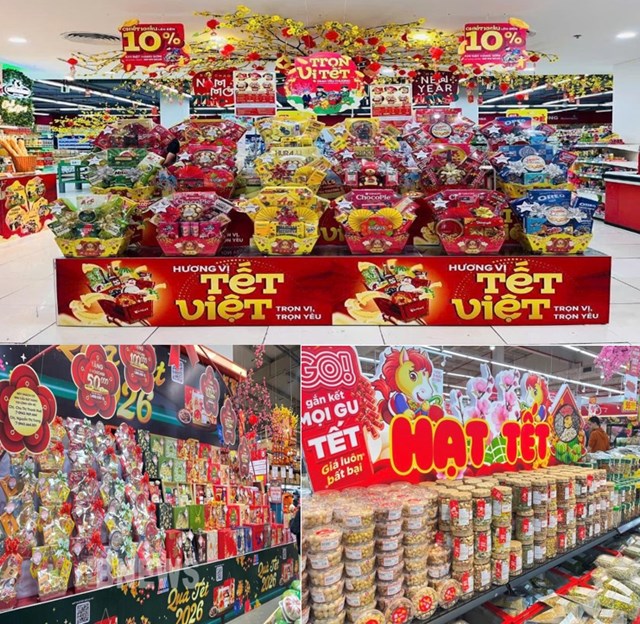 Thị trường b&aacute;nh mứt kẹo Tết B&iacute;nh Ngọ 2026 khởi động sớm khi si&ecirc;u thị H&agrave; Nội đồng loạt l&ecirc;n kệ h&agrave;ng Tết từ đ&acirc;̀u th&aacute;ng 12.