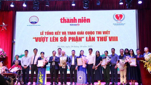 Tạp ch&iacute; Thanh ni&ecirc;n tổ chức tổng kết, trao giải cuộc thi viết Vượt l&ecirc;n số phận lần thứ 8 v&agrave;o th&aacute;ng 10/2025