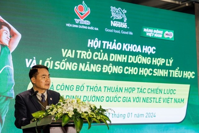 PGS.TS Trần Thanh Dương, Viện trưởng Viện Dinh dưỡng Quốc gia ph&aacute;t biểu tại sự kiện. &nbsp;