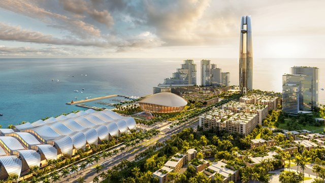 Ph&acirc;n khu The Sunset gần kề c&aacute;c c&ocirc;ng tr&igrave;nh trọng điểm phục vụ APEC 2027. Ảnh: Sun Group. &nbsp;