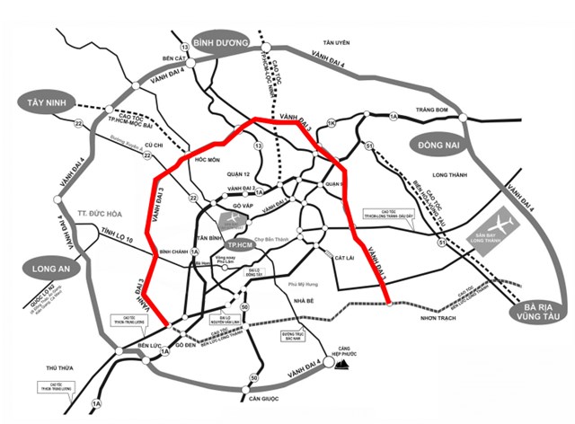 Vành đai 3 là một trong những dự án trọng điểm của phía Nam.