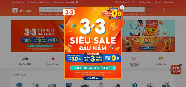 S&agrave;n thương mại điện tử k&iacute;ch hoạt đại tiệc big sale 3.3 &nbsp;