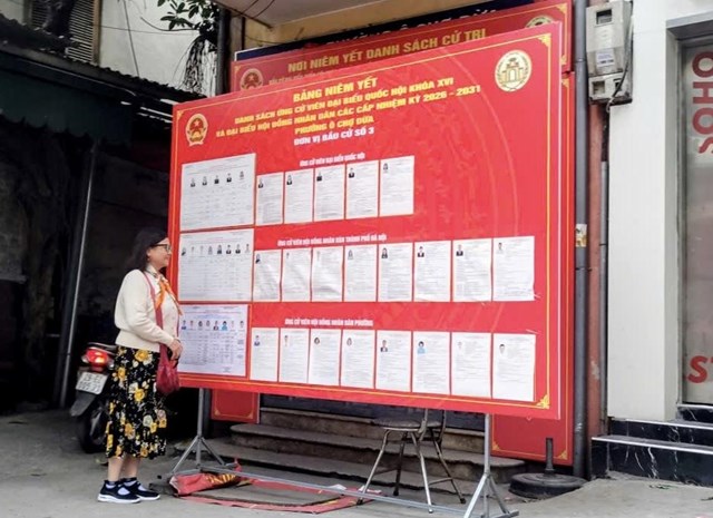 Bảng ni&ecirc;m yết danh s&aacute;ch ứng cử vi&ecirc;n được đặt tại đơn vị bầu cử số 3 phường &Ocirc; Chợ Dừa &nbsp;