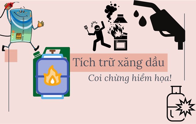 Nguy hiểm ch&aacute;y, nổ khi t&iacute;ch trữ xăng dầu trong nh&agrave;. Ảnh minh họa