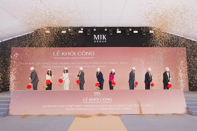 Nghi thức khởi c&ocirc;ng Dự &aacute;n Khu d&acirc;n cư kết hợp Thương mại Dịch vụ v&agrave; Nh&agrave; ở cao tầng II-HH11 thuộc ph&acirc;n khu số 2, th&agrave;nh phố Bắc Giang tại phường T&acirc;n Tiến (Bắc Ninh) &nbsp;