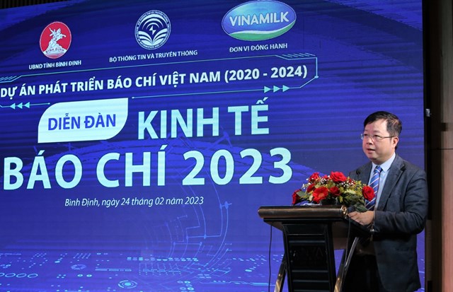 Diễn đàn Kinh tế báo chí 2023 có sự tham dự của Thứ trưởng Bộ Thông tin và Truyền thông Nguyễn Thanh Lâm