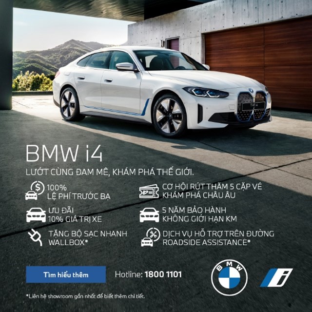 Sở hữu BMW i4 với ưu đ&atilde;i l&ecirc;n đến 10% gi&aacute; trị xe trong th&aacute;ng 3 &nbsp;