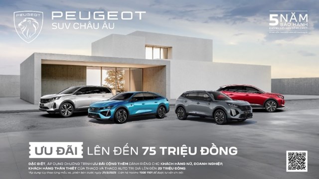 Sở hữu SUV Peugeot với ưu đ&atilde;i l&ecirc;n đến 75 triệu đồng &nbsp;