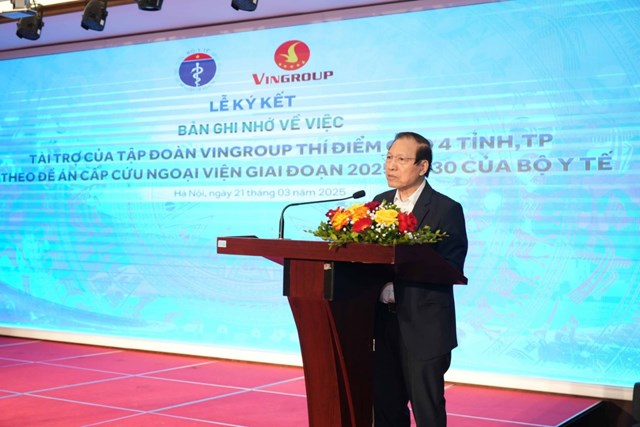 GS.TS.BS&nbsp;Đỗ Tất Cường - Chủ tịch Hội đồng cố vấn L&acirc;m s&agrave;ng, Hệ thống Y tế Vinmec ph&aacute;t biểu khai mạc Hội thảo.